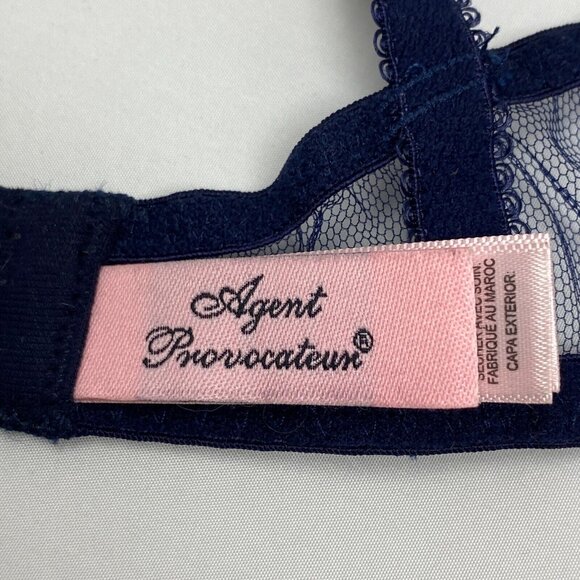 Agent Provocateur Rosa Navy Bra 34C New - Picture 10 of 12